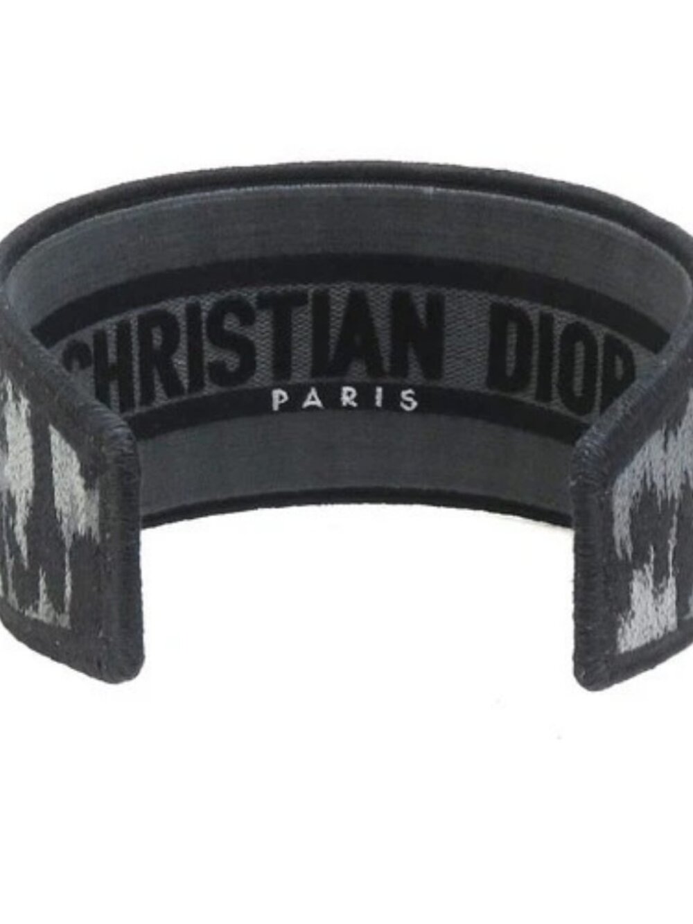 Auth Christian Dior Leopard Head Band Black/Gray Canvas - h32080a - Picture 5 of 10